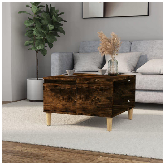 Coffee Table Smoked Oak 55x55x36.5 cm Engineered Wood