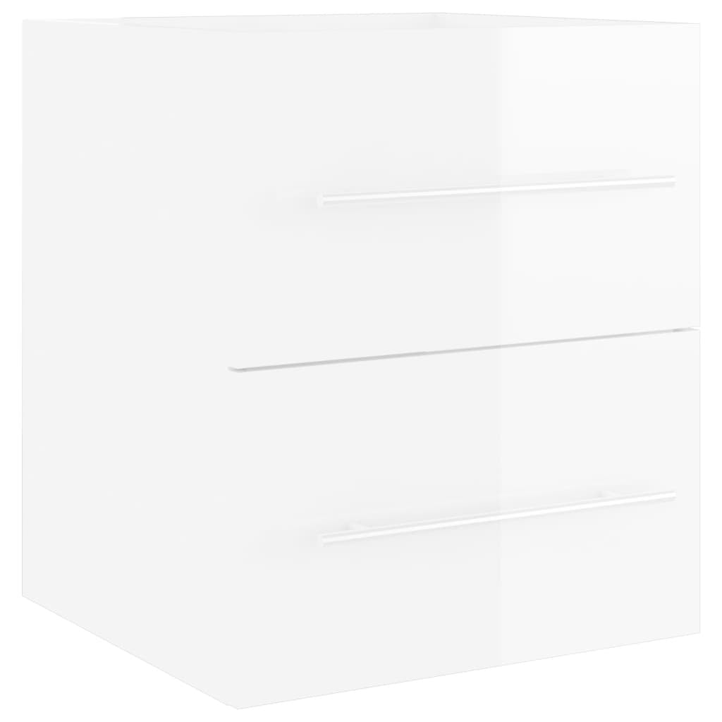 Sink Cabinet High Gloss White 41x38.5x48 cm Engineered Wood