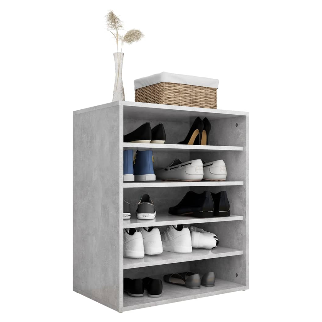 Shoe Cabinet Concrete Grey 60x35x70 cm Engineered Wood