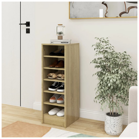 Shoe Cabinet Sonoma Oak 31.5x35x90 cm Engineered Wood