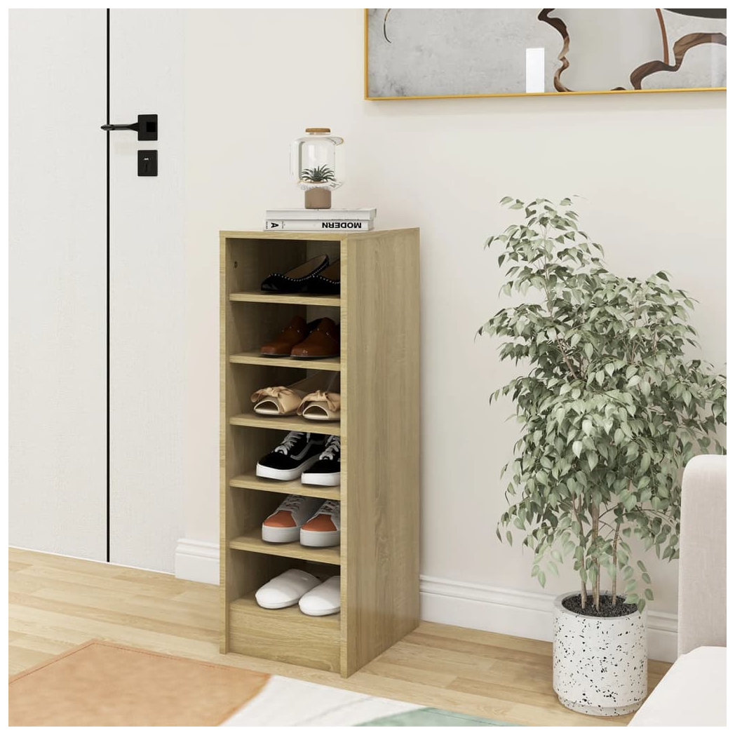 Shoe Cabinet Sonoma Oak 31.5x35x90 cm Engineered Wood