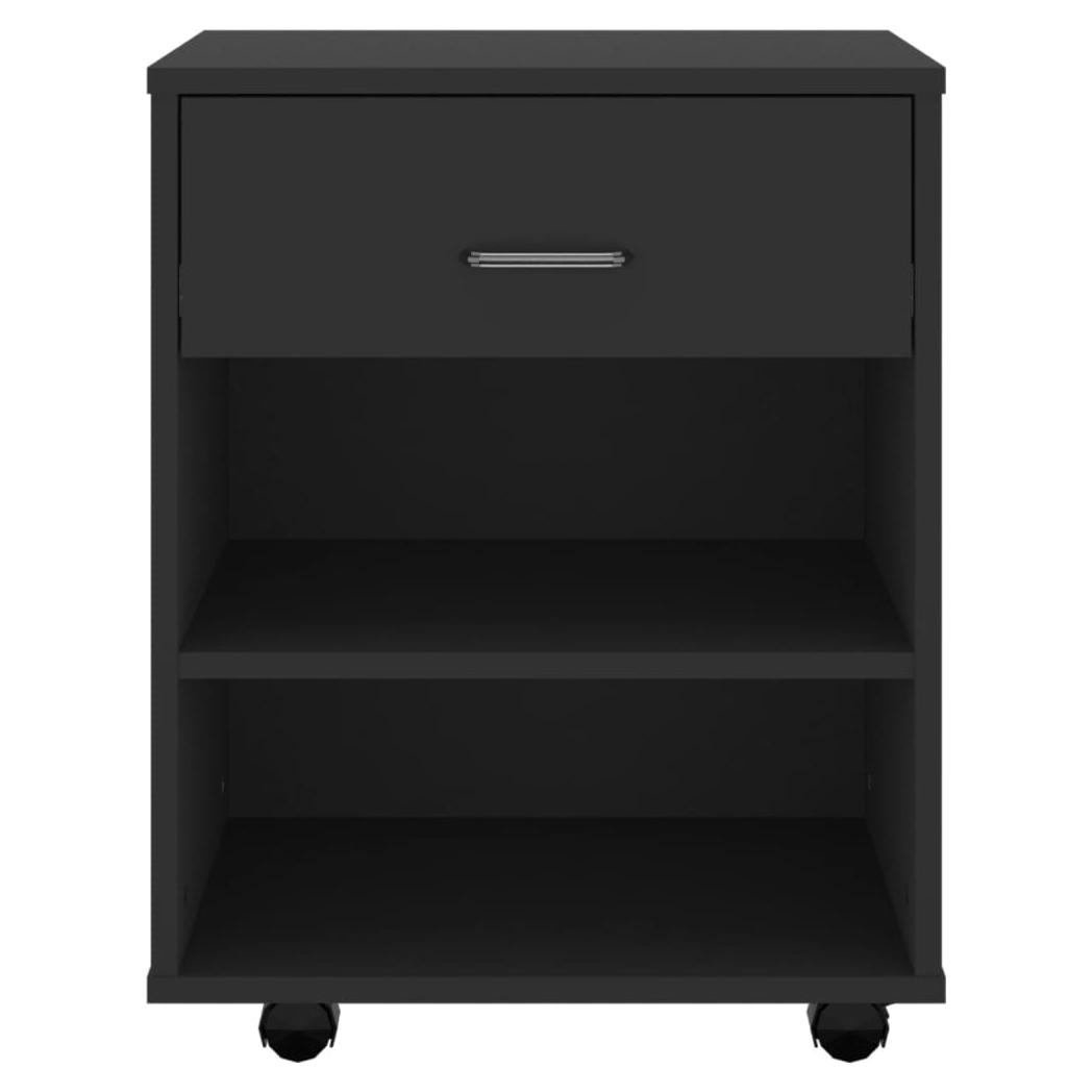 Rolling Cabinet Black 46x36x59 cm Engineered Wood