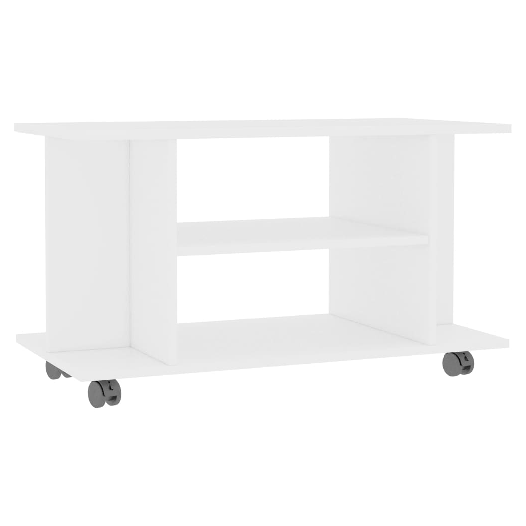 TV Cabinet with Castors White 80x40x40 cm Engineered Wood