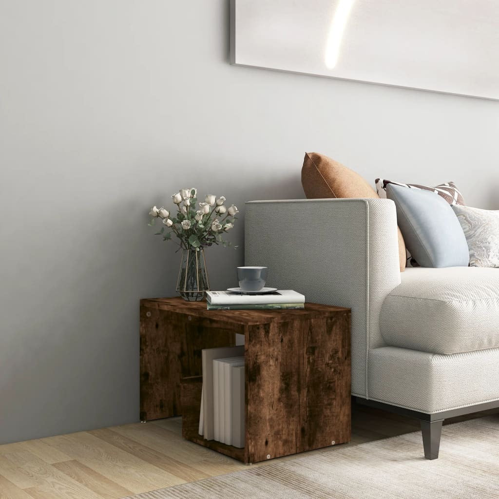 Side Table Smoked Oak 59x36x38 cm Engineered Wood