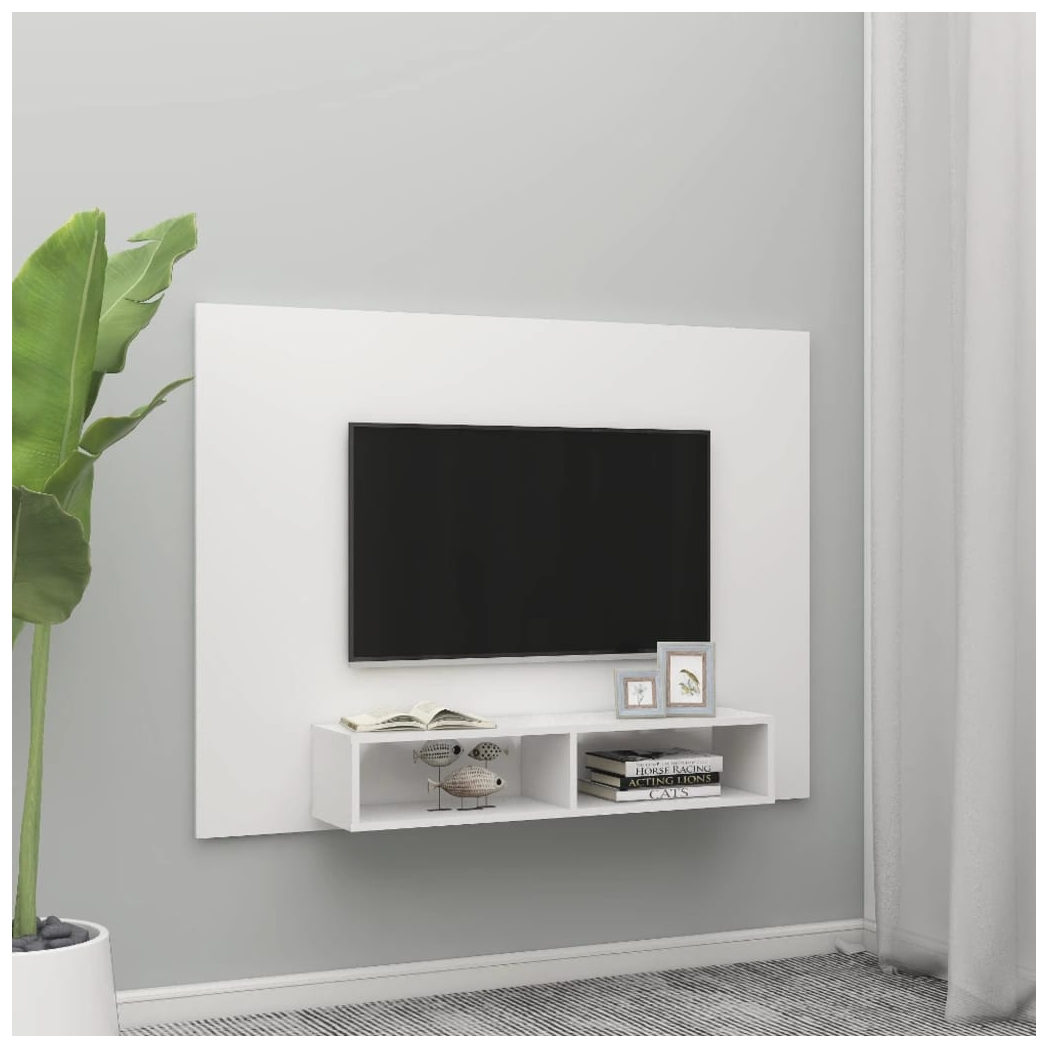 Wall TV Cabinet White 135x23.5x90 cm Engineered Wood