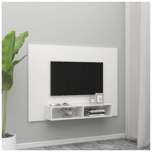 Wall TV Cabinet White 135x23.5x90 cm Engineered Wood