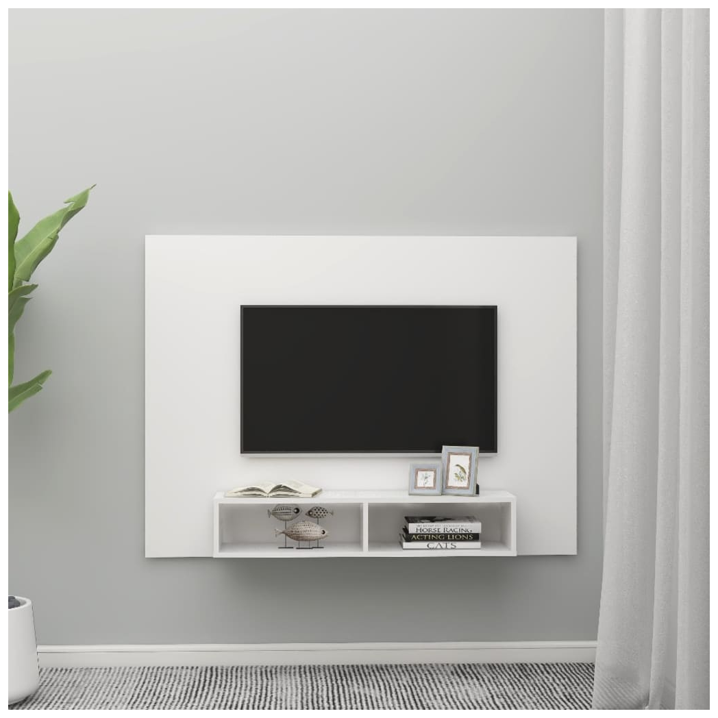 Wall TV Cabinet White 135x23.5x90 cm Engineered Wood