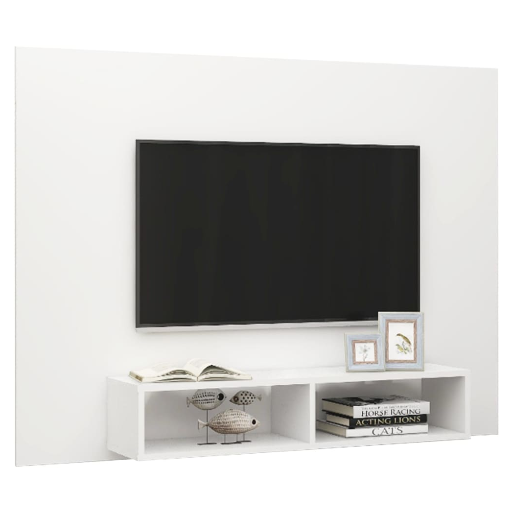 Wall TV Cabinet White 135x23.5x90 cm Engineered Wood