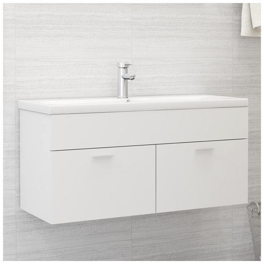 Sink Cabinet White 100x38.5x46 cm Engineered Wood