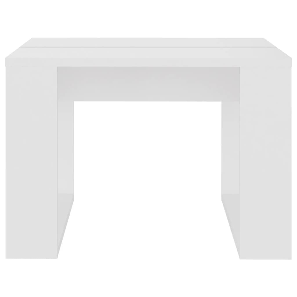 Side Table White 50x50x35 cm Engineered Wood