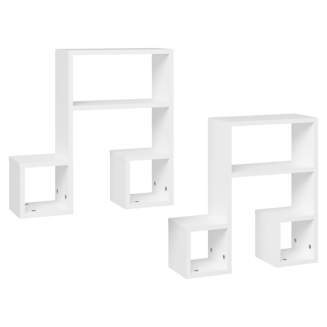 Wall Shelf 2 pcs White 50x15x50 cm Engineered Wood