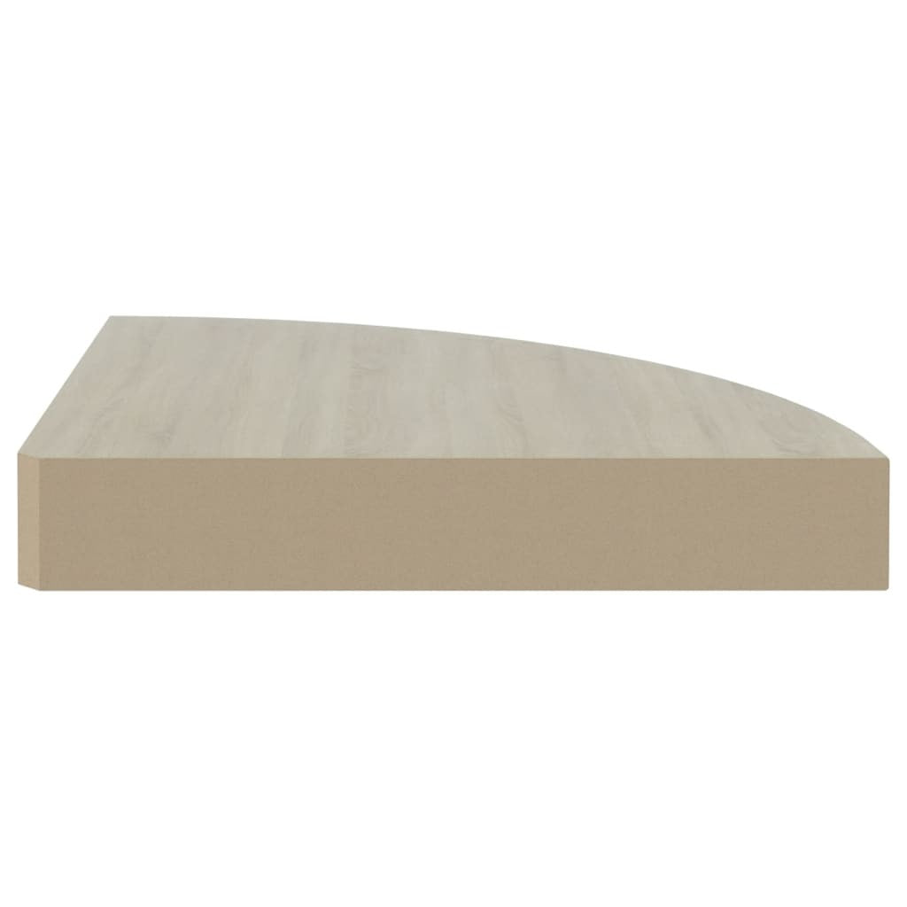 Wall Corner Shelf Oak and White 25x25x3.8 cm MDF