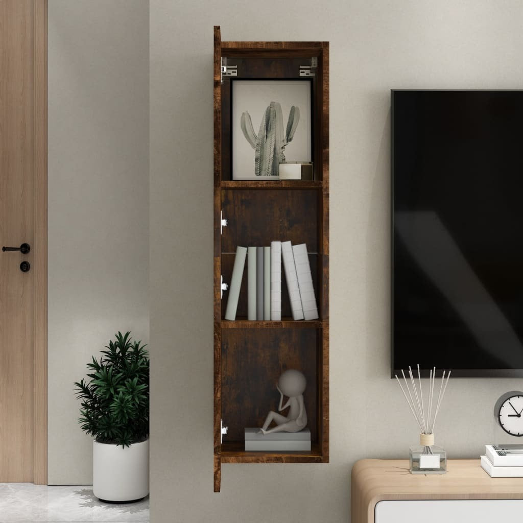 Wall-mounted TV Cabinet Smoked Oak 30.5x30x110 cm