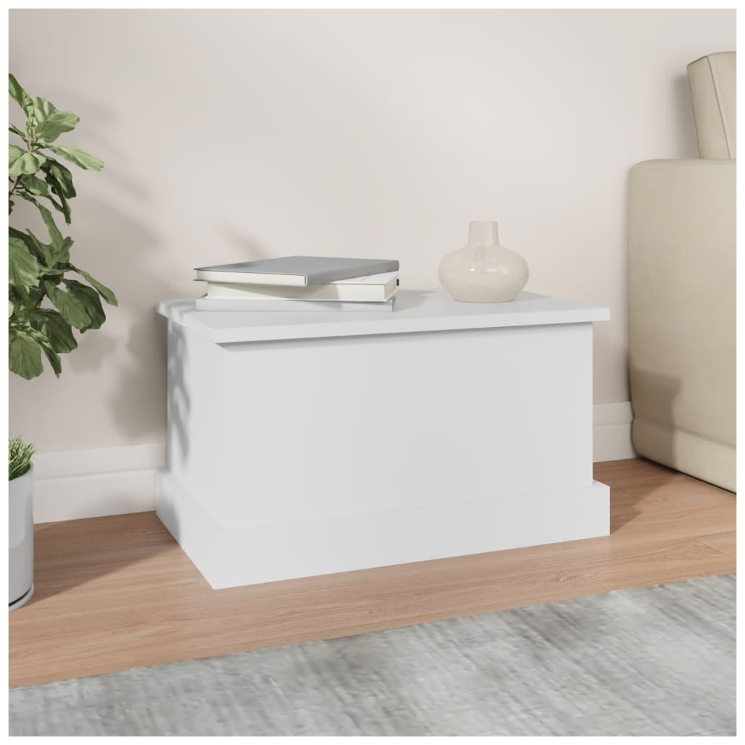 Storage Box White 50x30x28 cm Engineered Wood