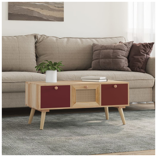 Coffee Table with Drawers 80x40x35.5 cm Engineered Wood