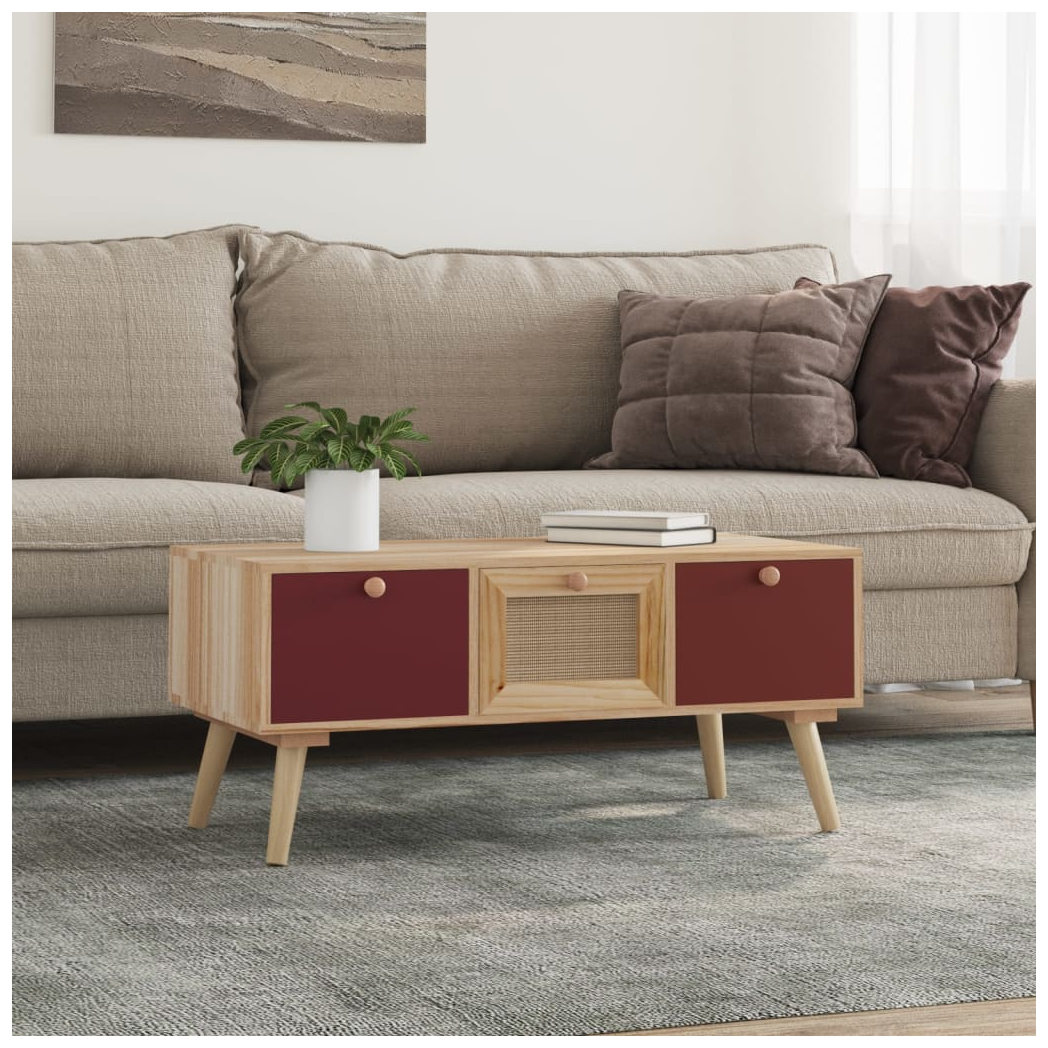 Coffee Table with Drawers 80x40x35.5 cm Engineered Wood