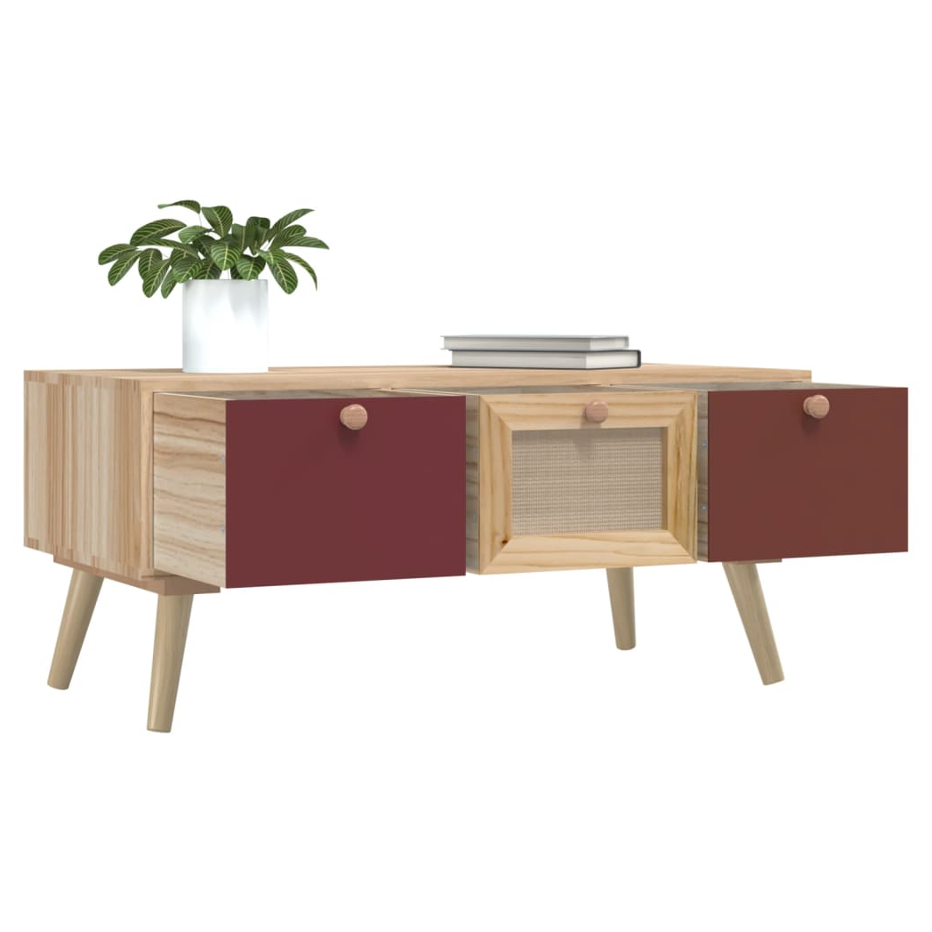 Coffee Table with Drawers 80x40x35.5 cm Engineered Wood