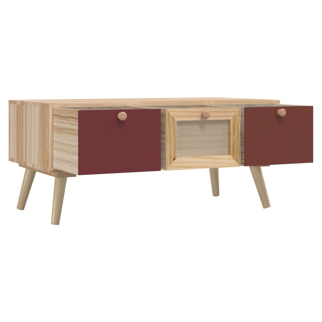 Coffee Table with Drawers 80x40x35.5 cm Engineered Wood