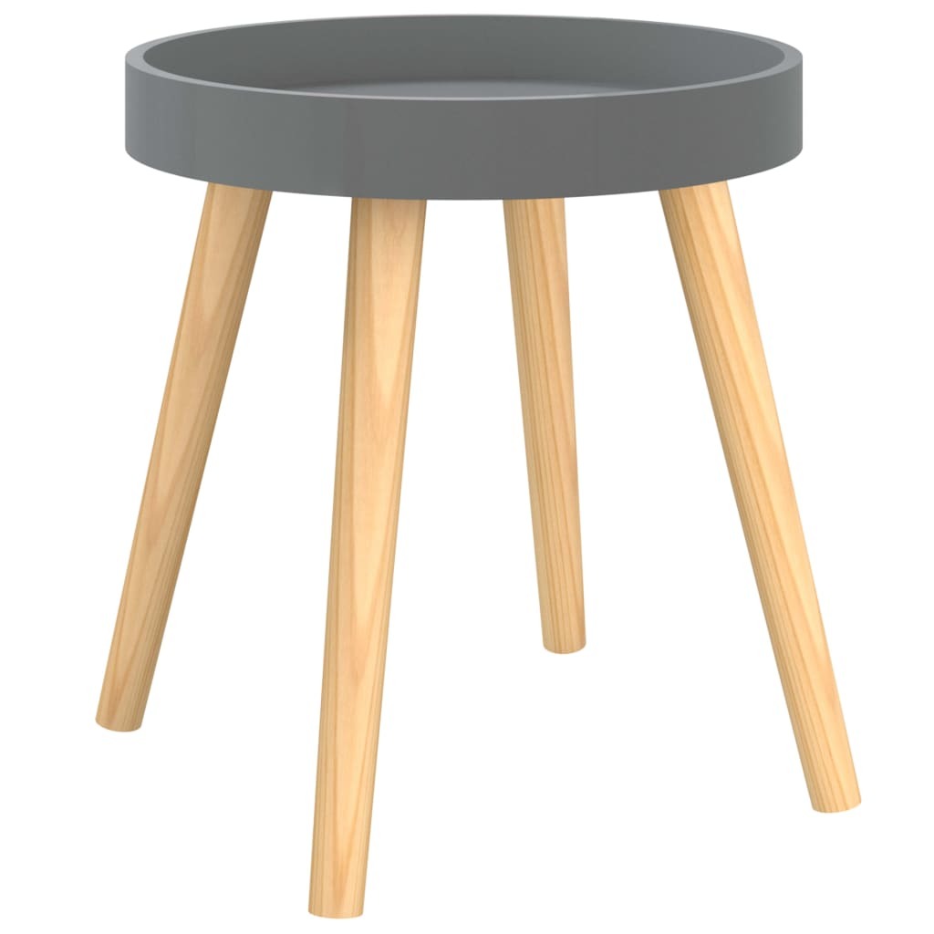 Side Table Grey 38x38x40 cm Engineered Wood&Solid Wood Pine