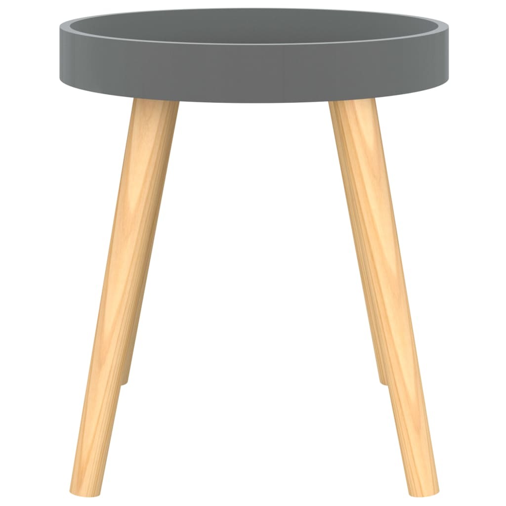 Side Table Grey 38x38x40 cm Engineered Wood&Solid Wood Pine