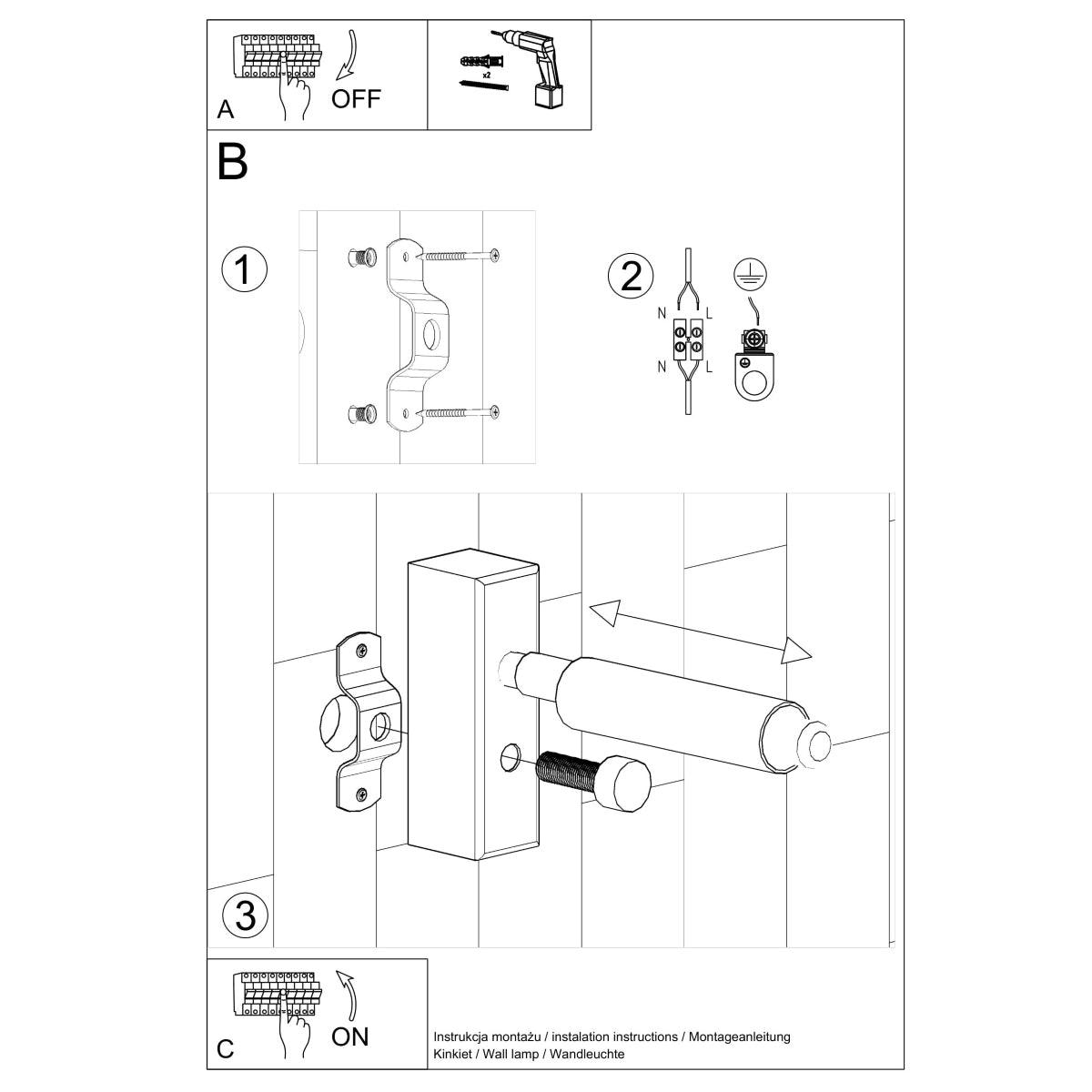 Wall lamp steel Eyetech modern Design G9