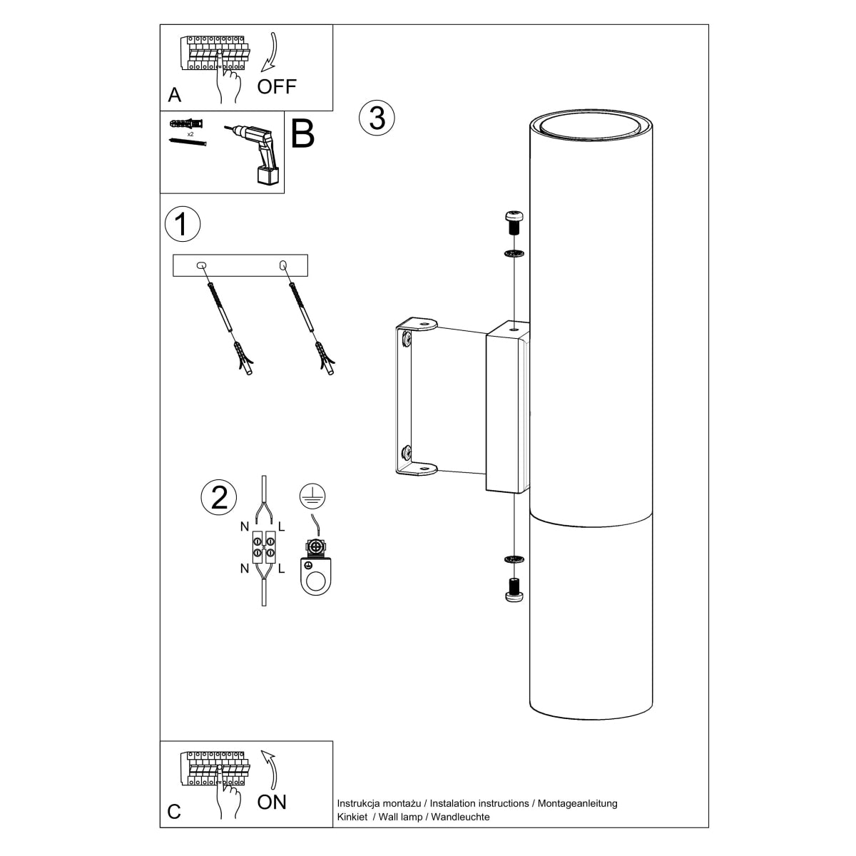 Wall lamp steel Loopez modern Design GU10