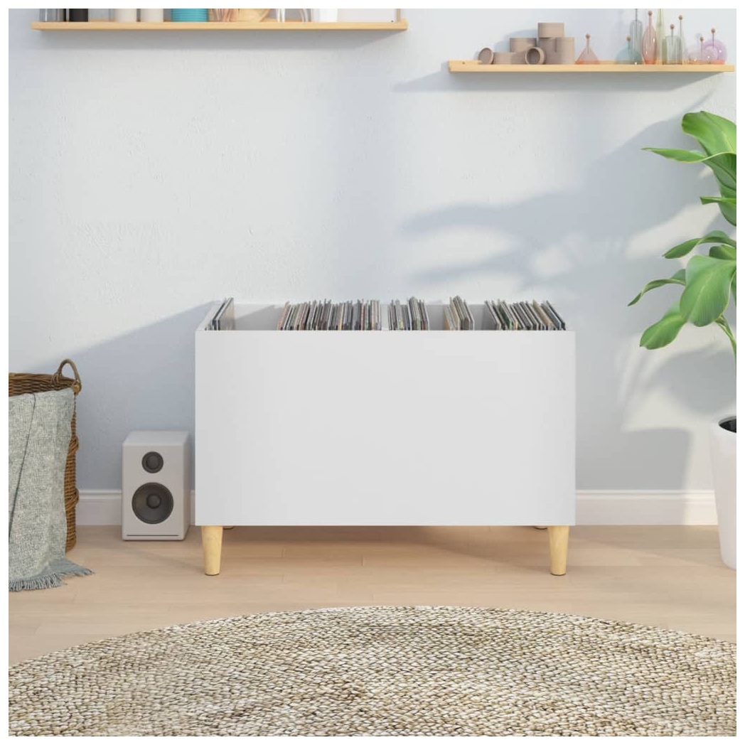 Record Cabinet White 74.5x38x48 cm Engineered Wood