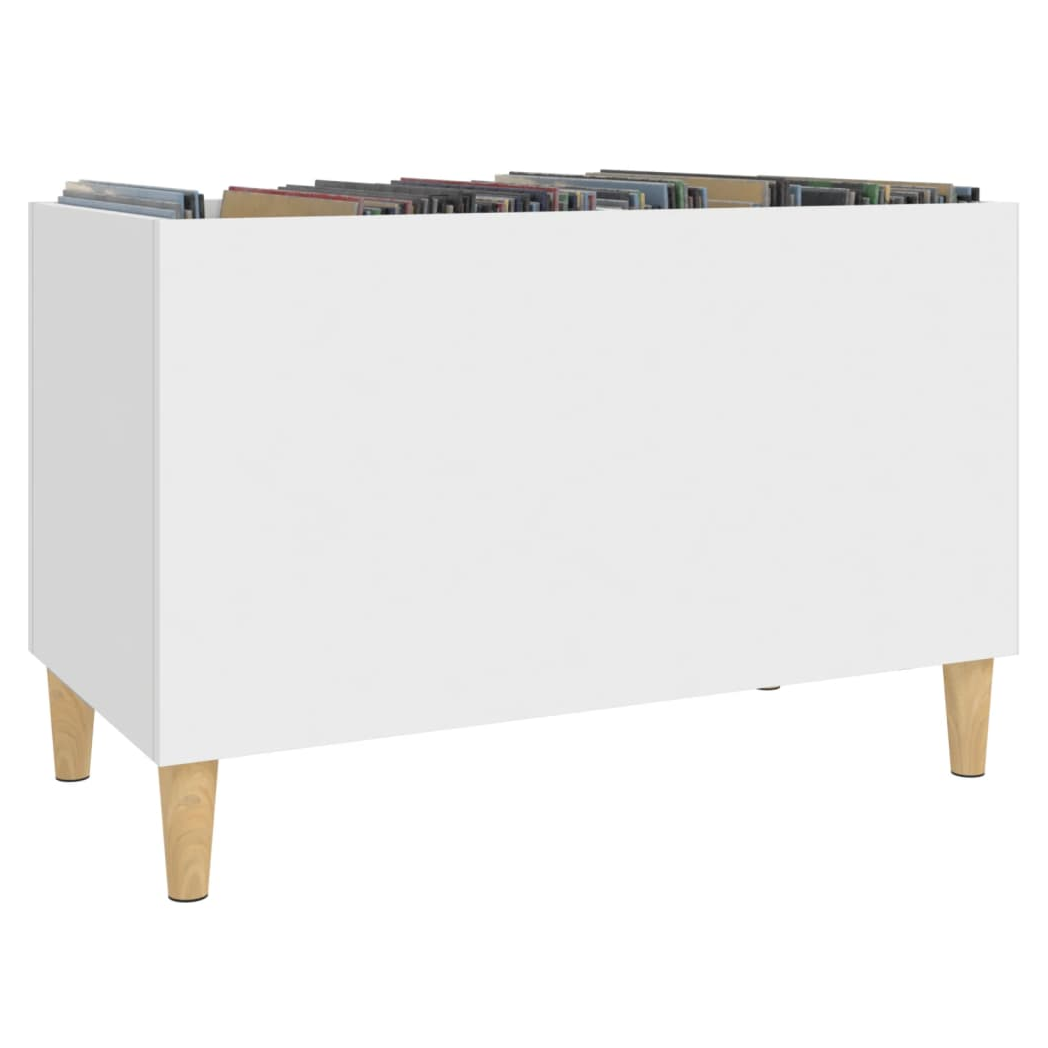 Record Cabinet White 74.5x38x48 cm Engineered Wood