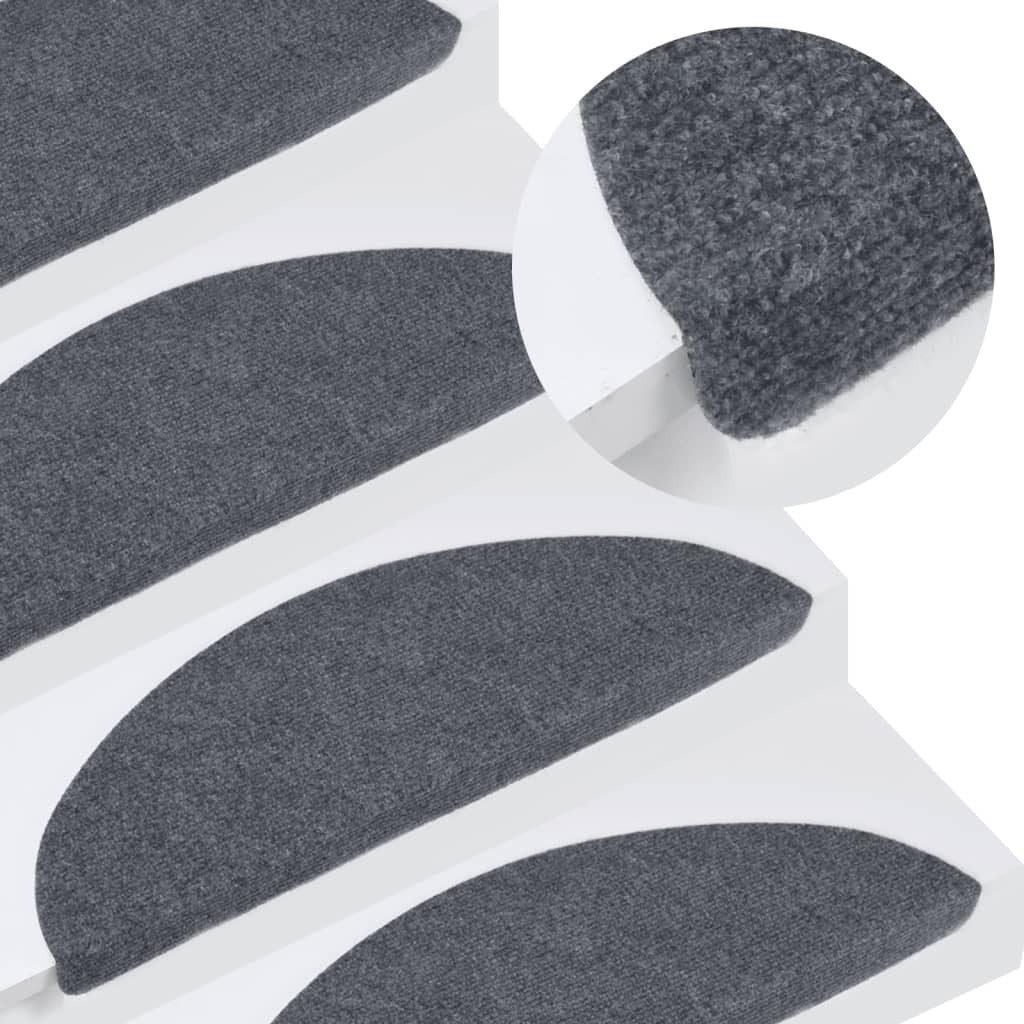 vidaXL Stair Mats Self-adhesive 10 pcs Grey 56x17x3 cm