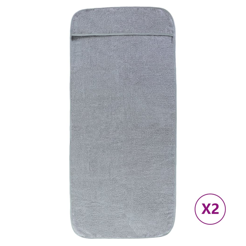 vidaXL Beach Towels 2 pcs Grey 60x135 cm Fabric 400 GSM