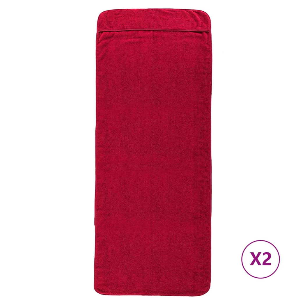 vidaXL Beach Towels 2 pcs Burgundy 60x135 cm Fabric 400 GSM