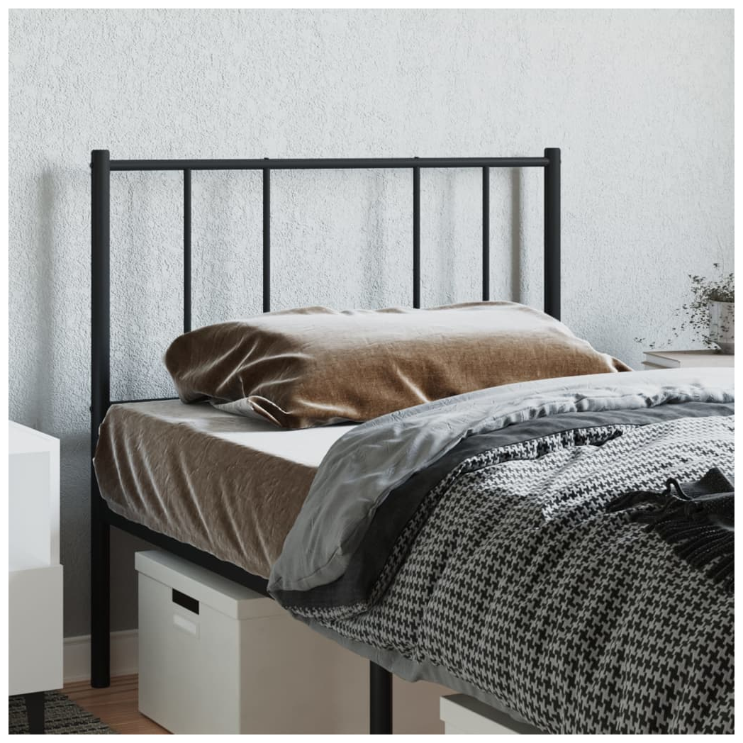 vidaXL Metal Headboard Black 80 cm