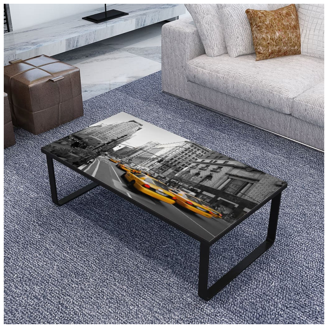 vidaXL Coffee Table with Glass Top Rectangular