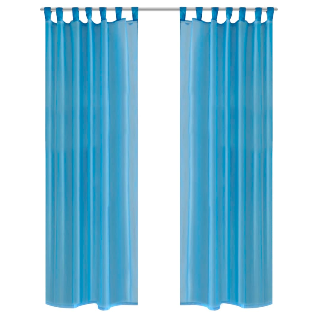 Turquoise Sheer Curtain 140 x 225 cm 2 pcs