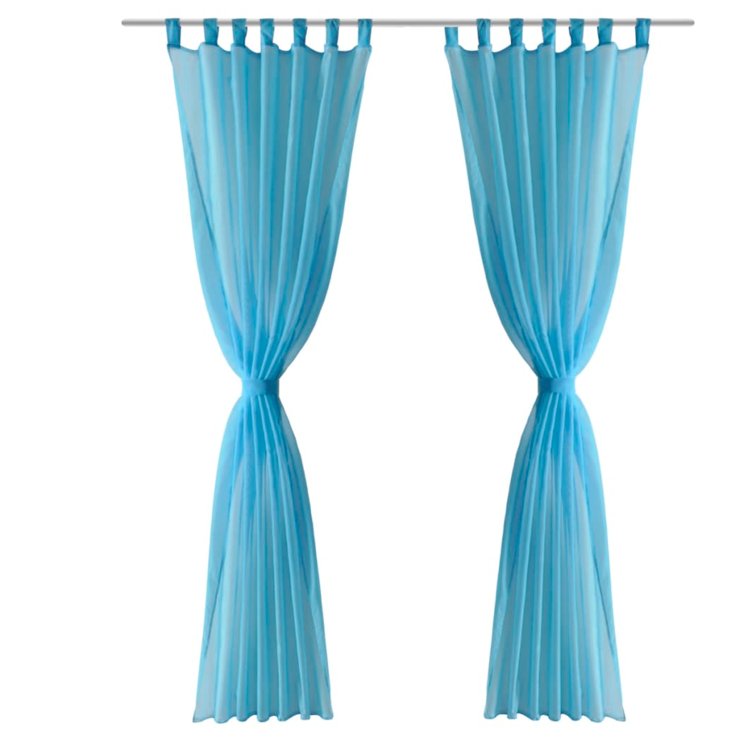 Turquoise Sheer Curtain 140 x 225 cm 2 pcs