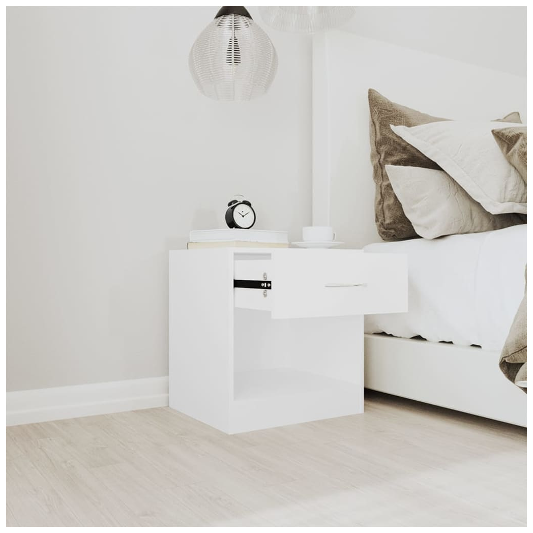 vidaXL Nightstand 2 pcs with Drawer White