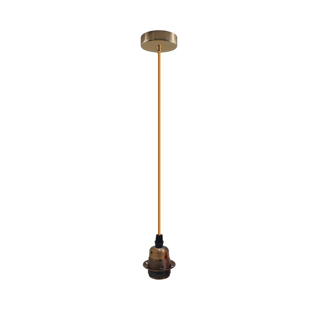 Vintage Industrial Yellow Brass Pendant Light Fitting, lampshade Holder Fitting  Set with 2m Cable.