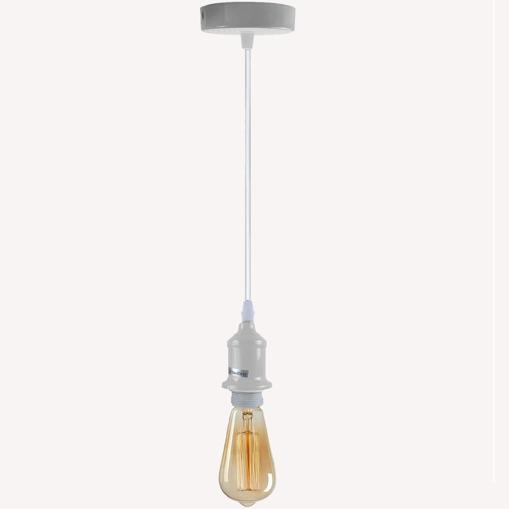 Industrial Pendant Light Fitting, lampshade addable E27 Lamp Holder Fitting Set with PVC Cable