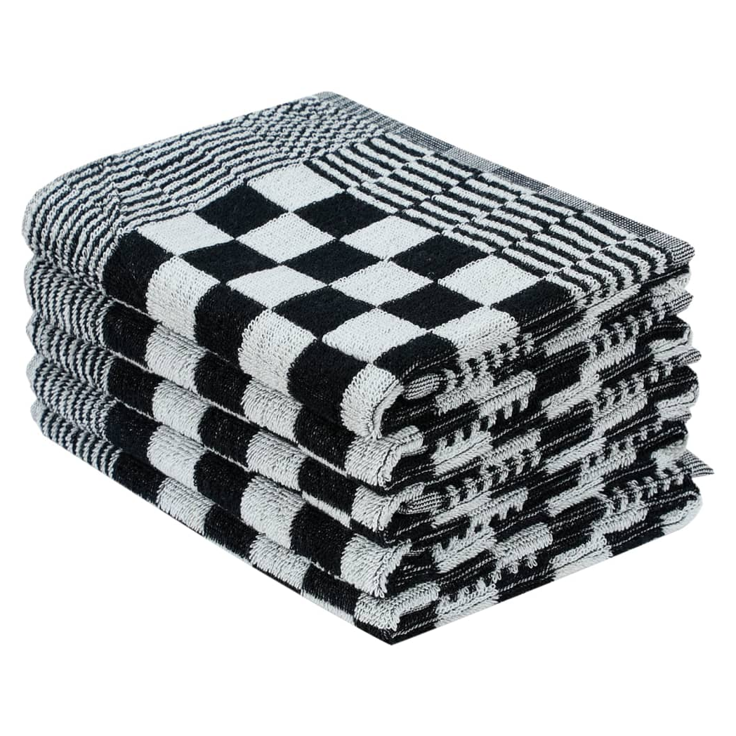 vidaXL 10 Piece Towel Set Black and White Cotton