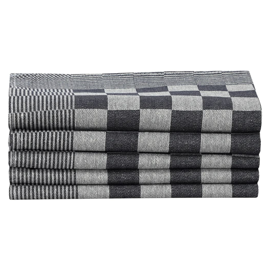 vidaXL 10 Piece Towel Set Black and White Cotton