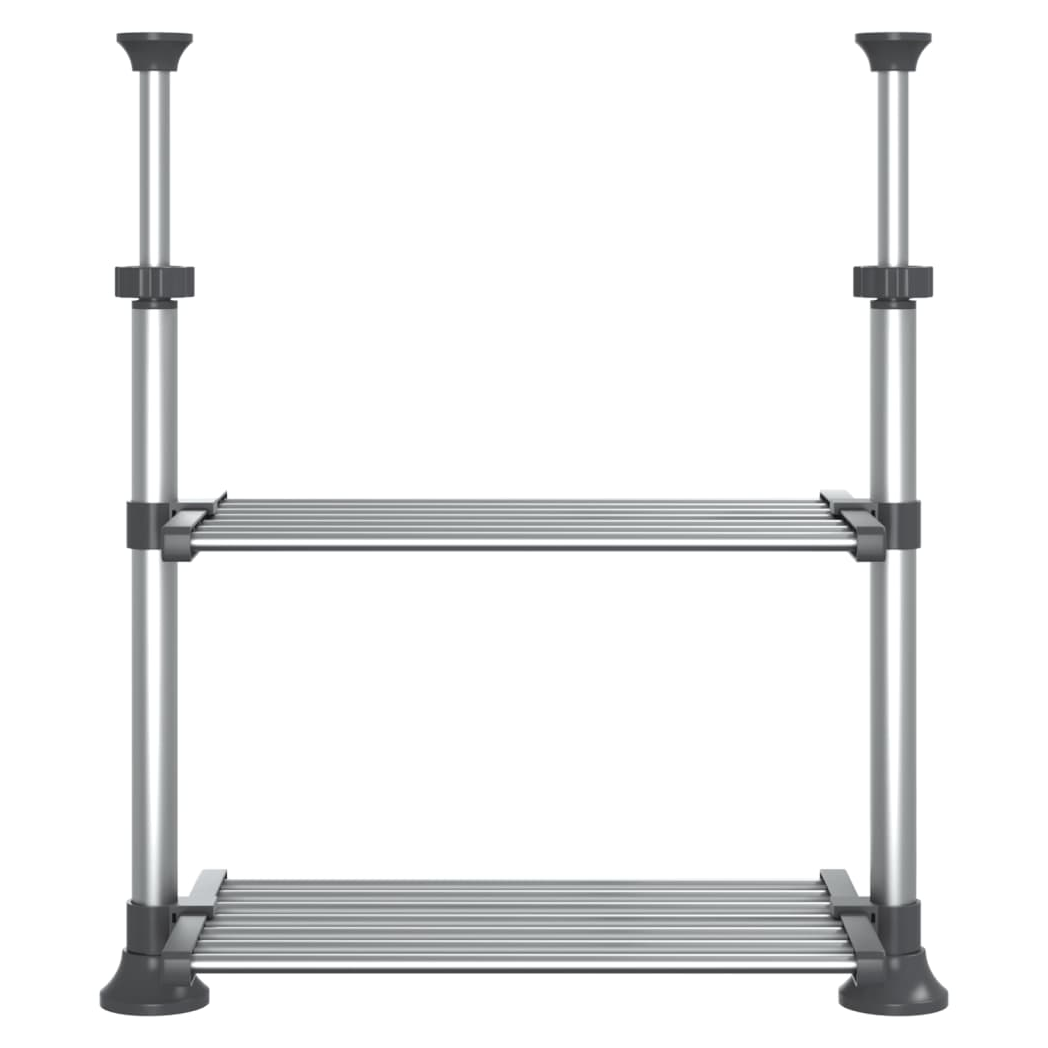 vidaXL Kitchen Shelf 50x25x(50-70) cm Aluminium