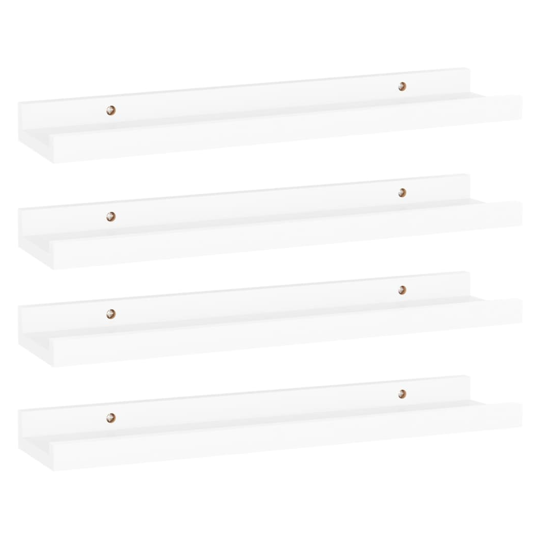 vidaXL Wall Shelves 4 pcs White 40x9x3 cm