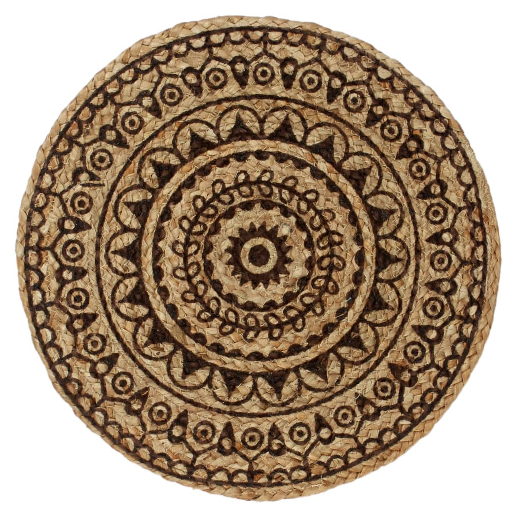 vidaXL Placemats 4 pcs Dark Brown 38 cm Round Jute