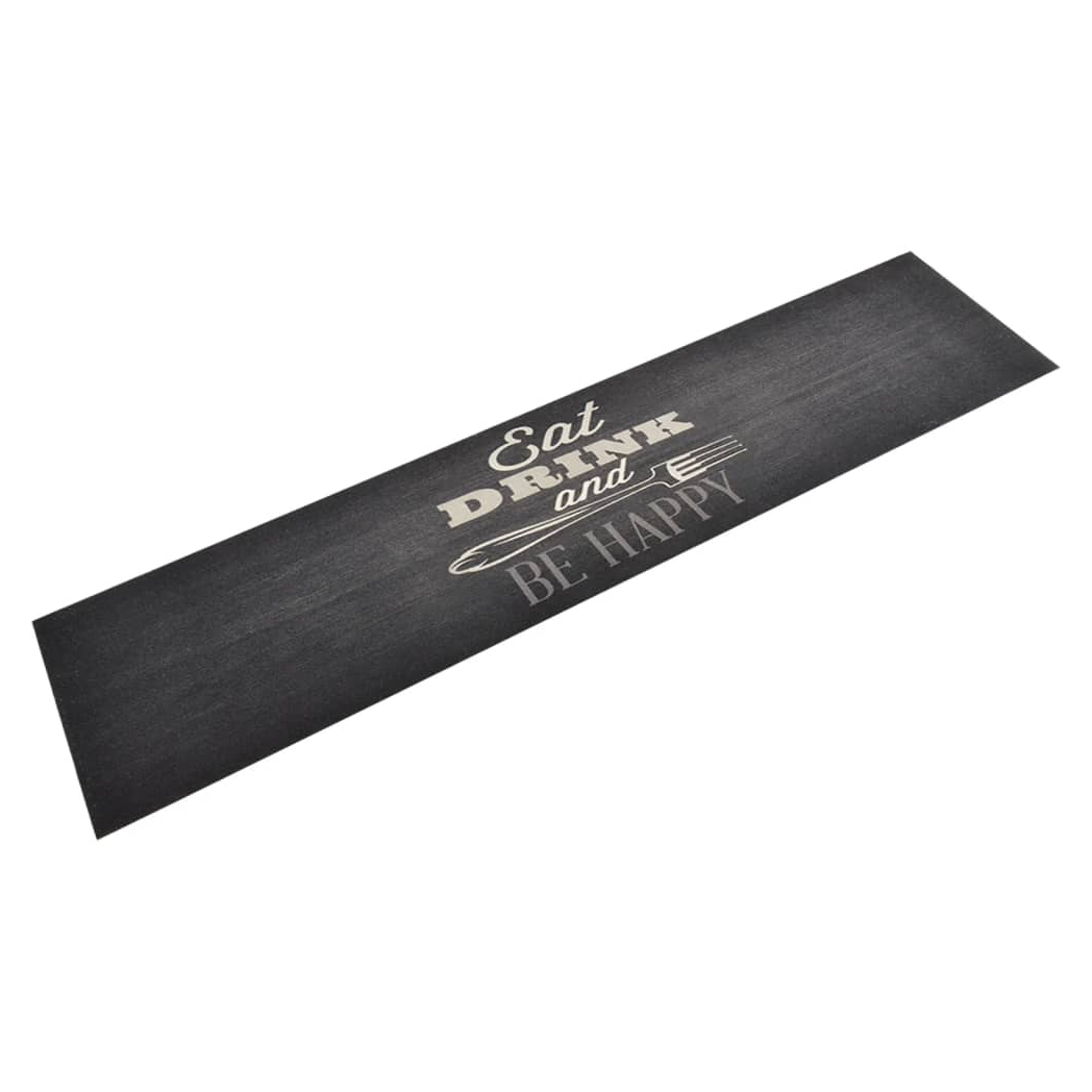 vidaXL Kitchen Rug Washable Kitchen Black 60x300 cm Velvet