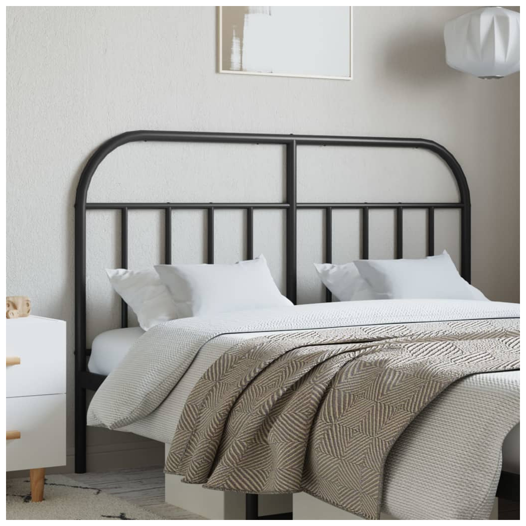 vidaXL Metal Headboard Black 140 cm