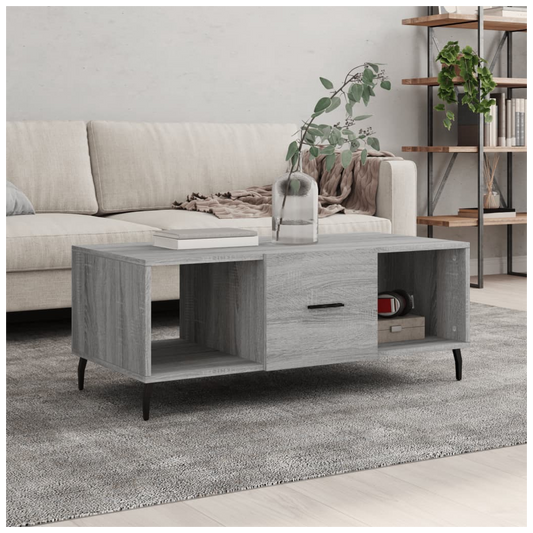 vidaXL Coffee Table Grey Sonoma 102x50x40 cm Engineered Wood