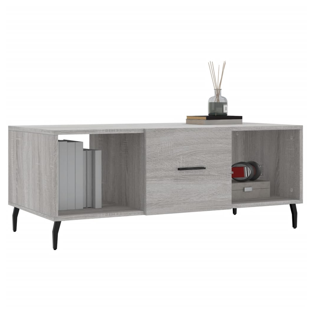 vidaXL Coffee Table Grey Sonoma 102x50x40 cm Engineered Wood