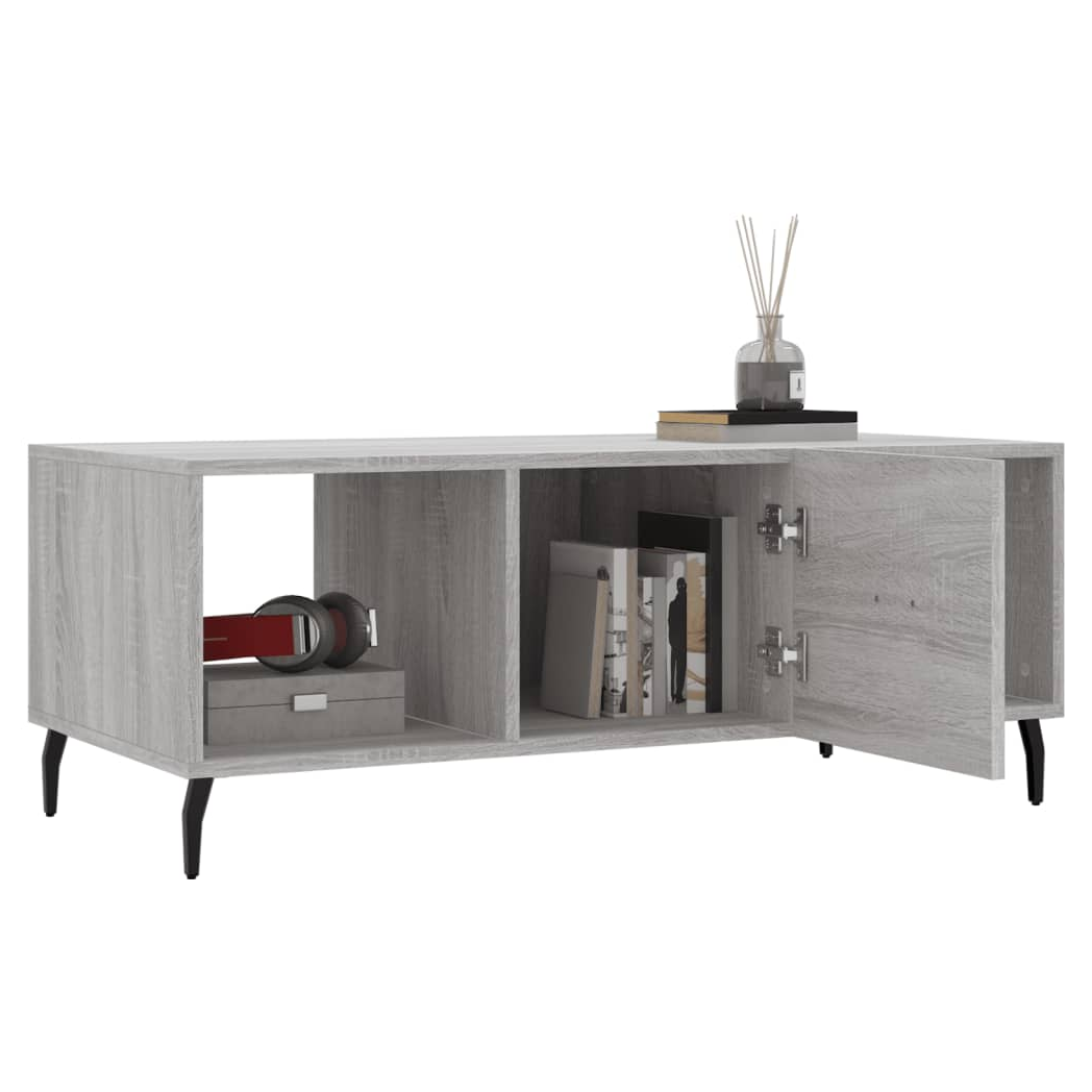 vidaXL Coffee Table Grey Sonoma 102x50x40 cm Engineered Wood