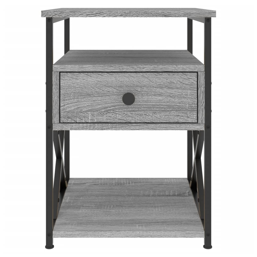 vidaXL Bedside Cabinet Grey Sonoma 40x42x55 cm Engineered Wood