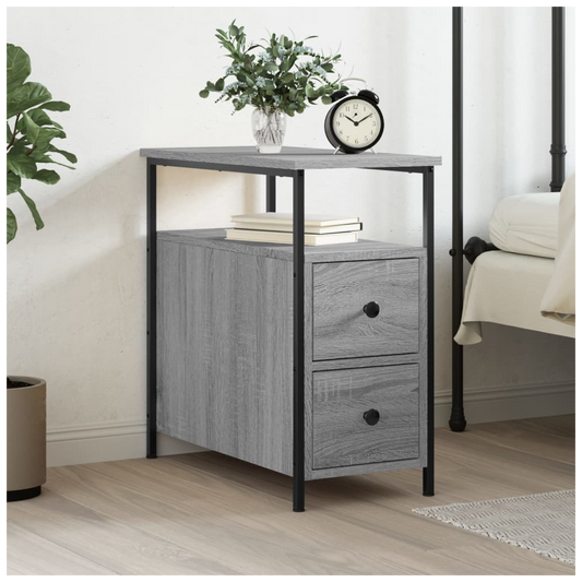 vidaXL Bedside Cabinet Grey Sonoma 30x60x60 cm Engineered Wood